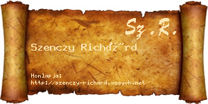 Szenczy Richárd névjegykártya