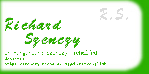 richard szenczy business card